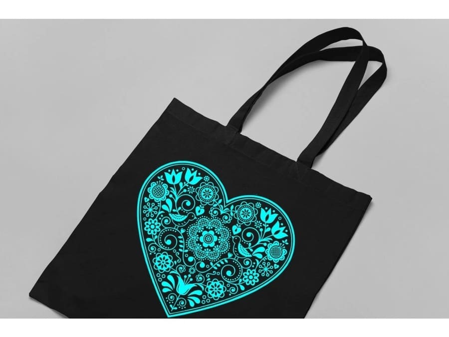 taska cierna -zelene srdce mk